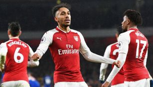 Aubameyang luego de anotar con el Arsenal