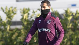 Javier Hernández en entrenamiento del West Ham