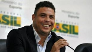 Ronaldo Nazario durante una conferencia de prensa