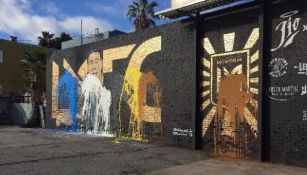 El mural de Vela vandalizado