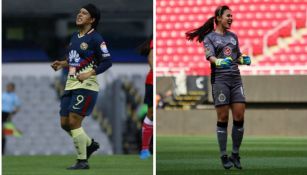 Lucero Cuevas y Blanca Félix,en juegos de la Liga MX