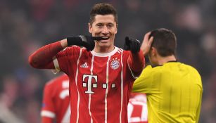 Lewandowski celebra un gol con el Bayern Munich