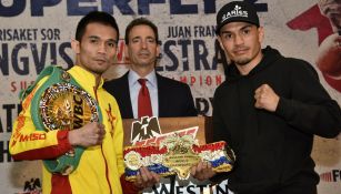 Gallo Estrada y Srisaket Sor Rungvisai en presentación de su pelea