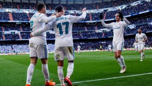 CR7, Lucas Vázquez y Bale festejan un gol vs el Alavés