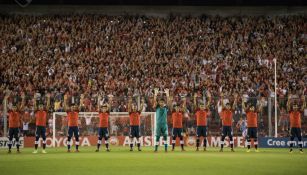 Jugadores del Independiente de Avellaneda previo a un partido