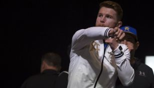 Canelo Álvarez, durante una conferencia de prensa