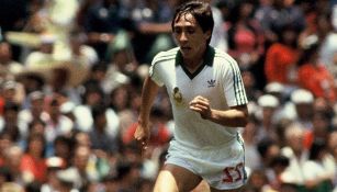 Manuel Negrete en el partido contra Bulgaria de México 1986