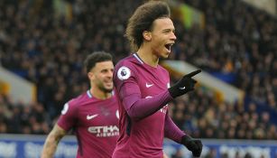 Leroy Sane celebra una anotación en la Premier League