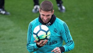 Sergio Ramos, durante entrenamiento del Real Madrid 