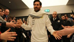 Lionel Messi arriba con la selección de Argentina