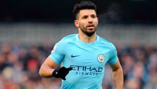 Agüero, durante partido contra el Chelsea