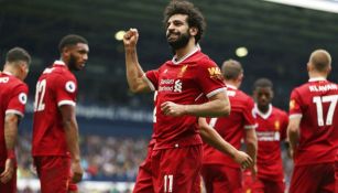 Mohamed Salah celebra gol contra West Bromwich Albion