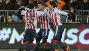 Alan Pulido celebra un gol en la Final de Ida contra Toronto