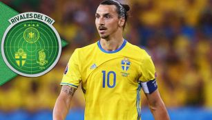 Zlatan, durante un juego con Suecia