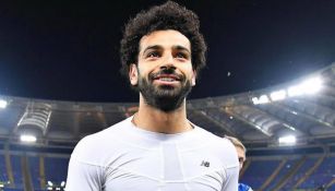 Salah sonríe después del partido contra la Roma