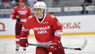 Vladimir Putin durante el partido de Hockey 