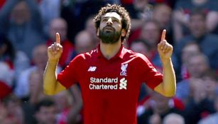 Salah festeja gol contra el Brighton