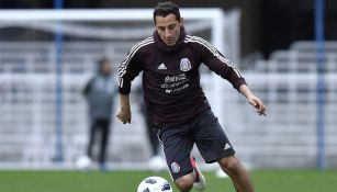 Guardado, en una concentración con el Tri