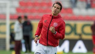 Lichnovsky, en un calentamiento con Necaxa previo a un juego