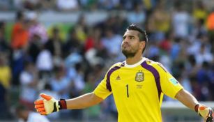 Romero en un partido de Argentina 