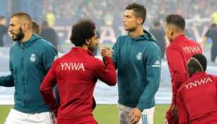 CR7 y Salah antes del inicio del encuentro 