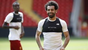 Salah en un entrenamiento con el Liverpool 