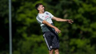 Herrera, en entrenamiento con el Tri 