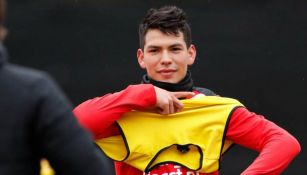 Lozano, en un entrenamiento con los Granjeros