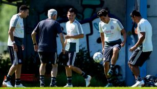 México durante el entrenamiento previo al duelo vs Dinamarca