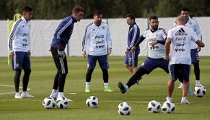 Selección de Argentina, durante un entrenamiento en Rusia