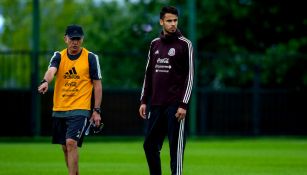 Diego Reyes, durante un entrenamiento con el Tri