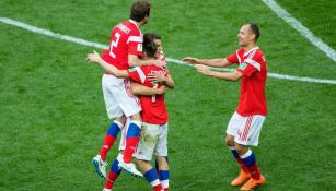 Celebración de Rusia durante la inauguración del Mundial