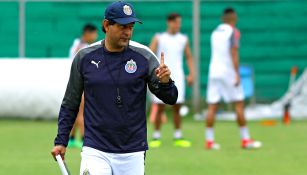 Cardozo, durante el entrenamiento con Chivas