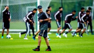 Juan Carlos Osorio, en un entrenamiento con México