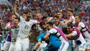 Jugadores de Rusia, emocionados tras avanzar a Cuartos de Final