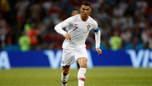 CR7, durante un partido con Portugal en Rusia 2018