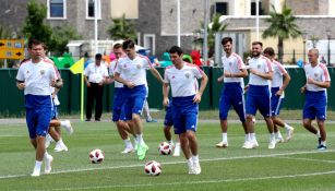 Rusia, durante un entrenamiento previo al duelo vs Croacia