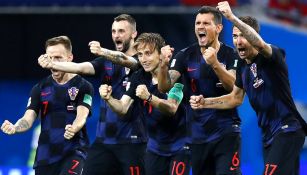 Croacia celebra su triunfo ante Rusia en los Cuartos de Final