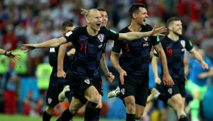 Jugadores de Croacia festejan el pase a Semifinales de Rusia 2018