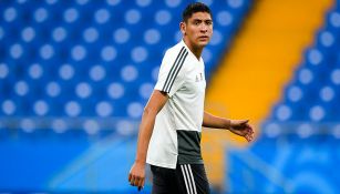 Edson Álvarez, en un entrenamiento con el Tri