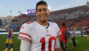 Garoppolo sonríe tras una partido con los 49ers