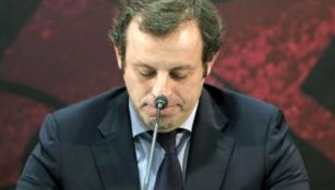 Sandro Rosell, durante una conferencia de prensa