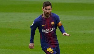 Messi, en un juego del Barça en la temporada 2017-18