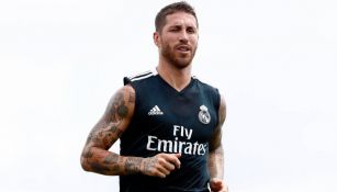 Sergio Ramos en su regreso a los entrenamientos con el Madrid