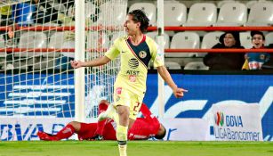 Diego Lainez celebra una anotación en la J3 del Apertura 2018