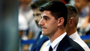 Thibaut Courtois, durante su presentación con el Real Madrid