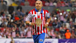 Bofo durante su juego de despedida en el Estadio Jalisco 