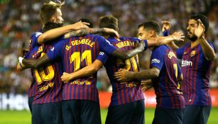 Barcelona celebra su anotación frente al Valladolid
