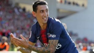 Di María festeja gol con PSG