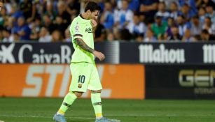 Lionel Messi en lamento durante el encuentro ante el Leganés